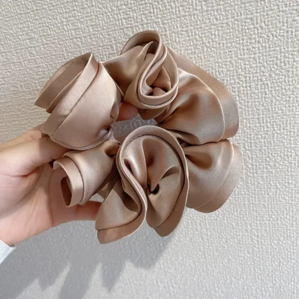 Korean Fashion Big Size Scrunchie Ruffle Elastic Hair Bands Girls Updo Headwear Elegant Ribbon Hair Ties Women Hair Accessories - Image 6