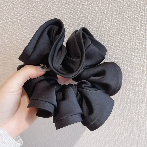 Korean Fashion Big Size Scrunchie Ruffle Elastic Hair Bands Girls Updo Headwear Elegant Ribbon Hair Ties Women Hair Accessories - Image 5
