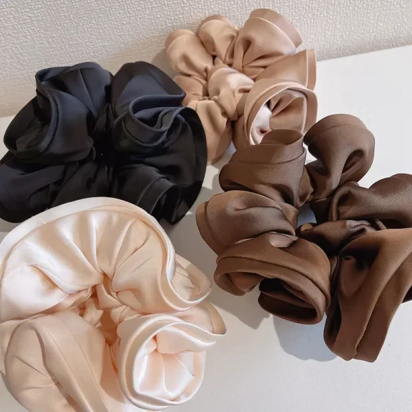 Korean Fashion Big Size Scrunchie Ruffle Elastic Hair Bands Girls Updo Headwear Elegant Ribbon Hair Ties Women Hair Accessories - Image 4