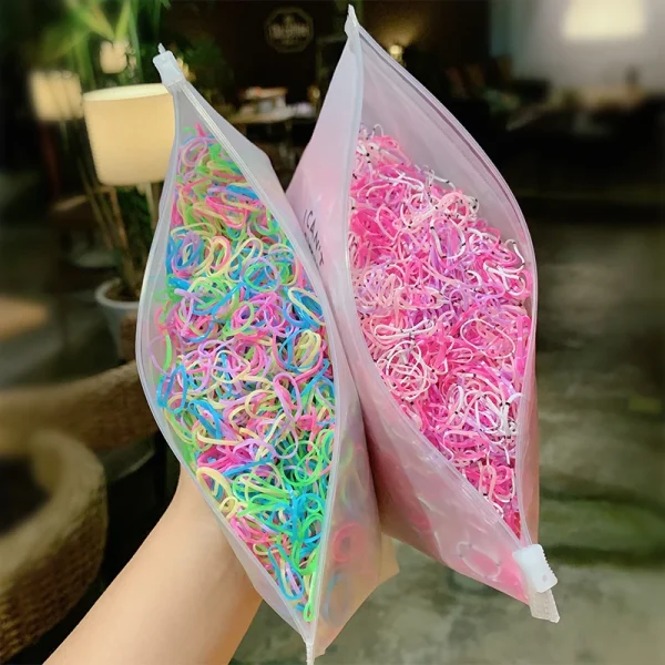 1000pcs/Pack Girls Colorful Small Disposable Rubber Bands Gum For Ponytail Hold Scrunchie Hair Bands Fashion Hair Accessories - Image 4