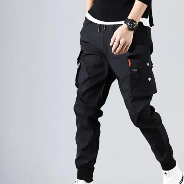 Men's Clothing Sports Pants Solid Color Thin Male Men Beam Feet Cargo Pants Fitness Long Pants Trousers - Image 4