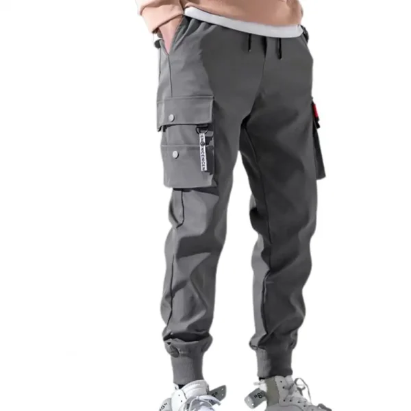Men's Clothing Sports Pants Solid Color Thin Male Men Beam Feet Cargo Pants Fitness Long Pants Trousers - Image 3