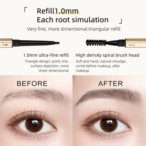 5 Colors EyeBrow Pen Make-up for Women Double Head Eyebrow Pencil Long Lasting Waterproof Mascara Enhance Cosmetics Beauty Women - Image 3