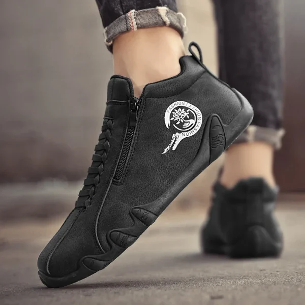 New Men's Ankle Boots Fashion Soft Sole High Top Sneakers Men Shoes Outdoor Versatile Loafers Comfortable Casual Walking Shoes - Image 4