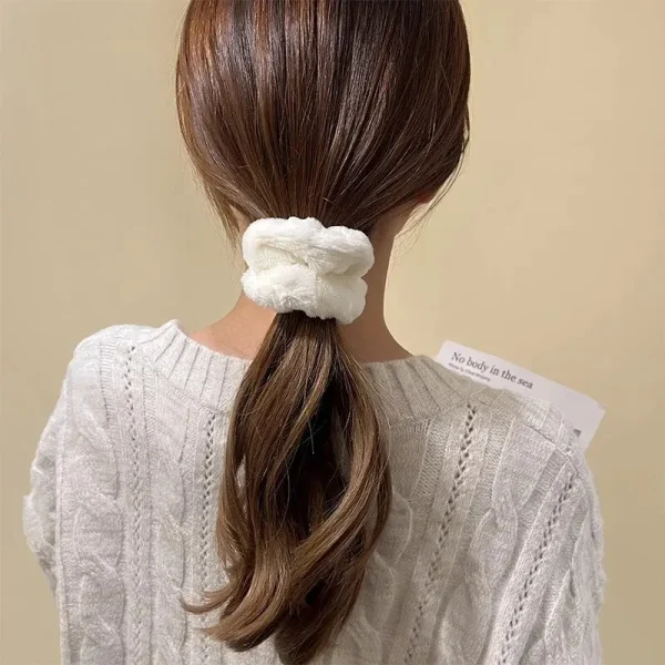 7 Pcs/Set Women Hair Scrunchies Set Plush Solid Hair Band for Girls Ponytail Holder Rubber Bands Hair Ties Hair Accessories - Image 2