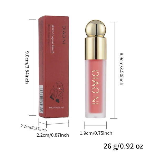 Liquid Blush Soft Matte Liquid Cream Blush Makeup Lightweight Beauty Blush Makeup for Long-Lasting Natural Velvet Liquid Blusher - Image 6