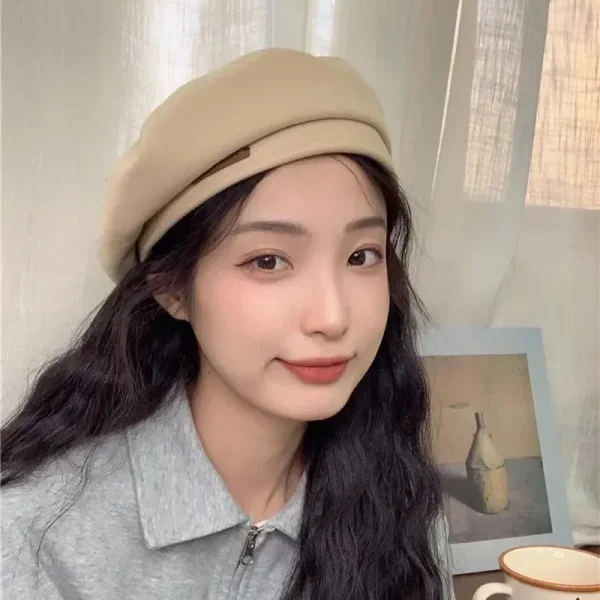 2024 Autumn Winter New Woolen Berets New Fashion British Style Painter Hat Retro Versatile Beret Men Women Spring Beret Hat - Image 4
