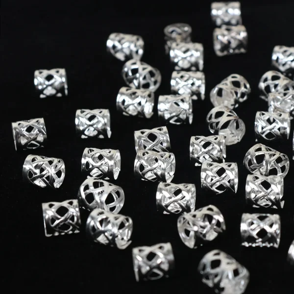 60pcs metal hollow Out Hair Ring Beads Hair Braid Rings Clips Dread Locks Hair Braiding Metal Cuffs Accessories/Decoration - Image 4