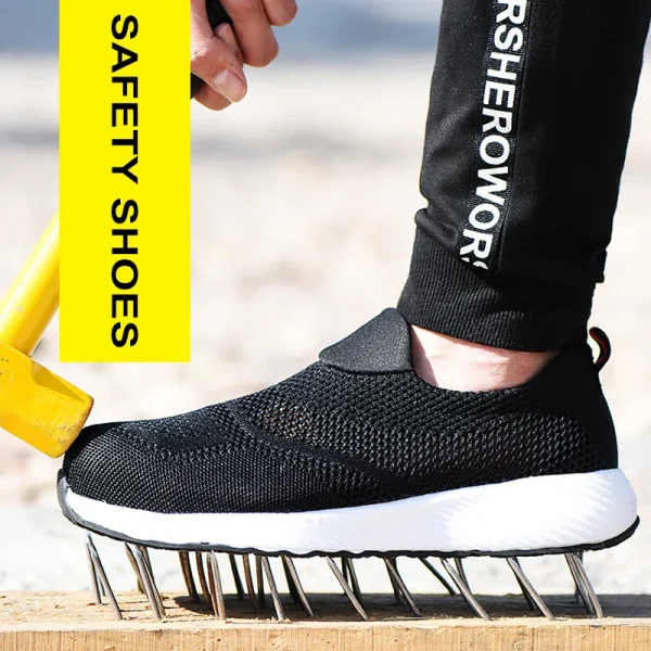 Summer Mesh Lightweight Work Sneakers Steel Toe Men Women Work Safety Shoes Breathable Construction Shoes Work Boots Footwear - Image 4
