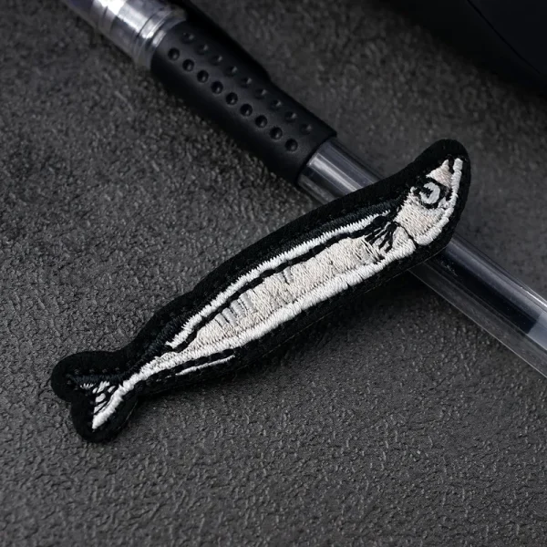 Fish Size:1.4x6.6cm Patch for Clothing Iron on Embroidered Sewing Applique Cute Fabric Badge DIY Apparel Accessories - Image 2