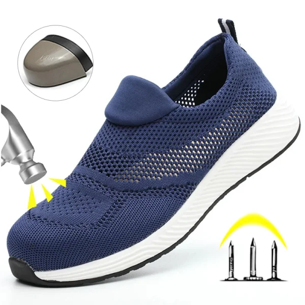 Summer Mesh Lightweight Work Sneakers Steel Toe Men Women Work Safety Shoes Breathable Construction Shoes Work Boots Footwear - Image 2