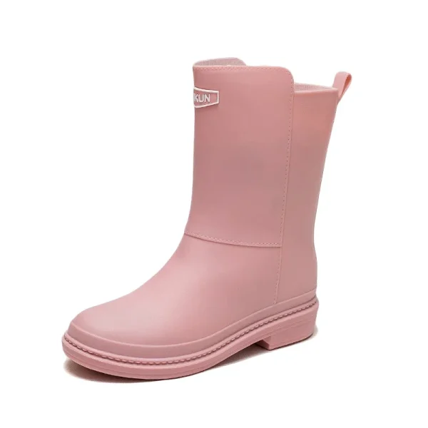 Women's Mid-Calf Rain Boots 2023 New Rubber Shoes Winter Rain Boots Cotton-Padded Warm-Keeping Waterproof Women's Non-Slip Shoes - Image 6