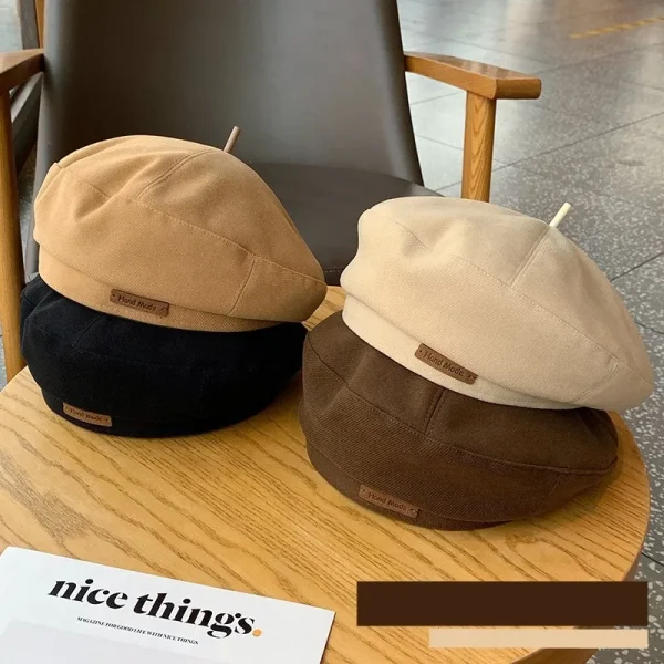 2024 Autumn Winter New Woolen Berets New Fashion British Style Painter Hat Retro Versatile Beret Men Women Spring Beret Hat - Image 5