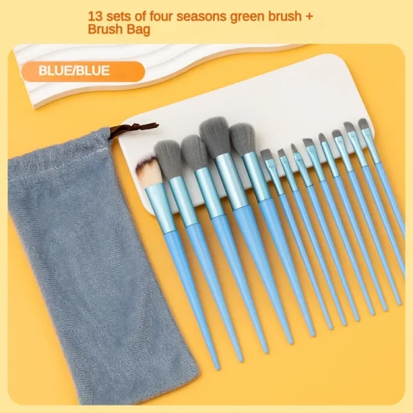 13purpleflower holly leaf makeup brush suit soft hair face powder highlight blush brush eye shadow brush full set of beauty tool - Image 3