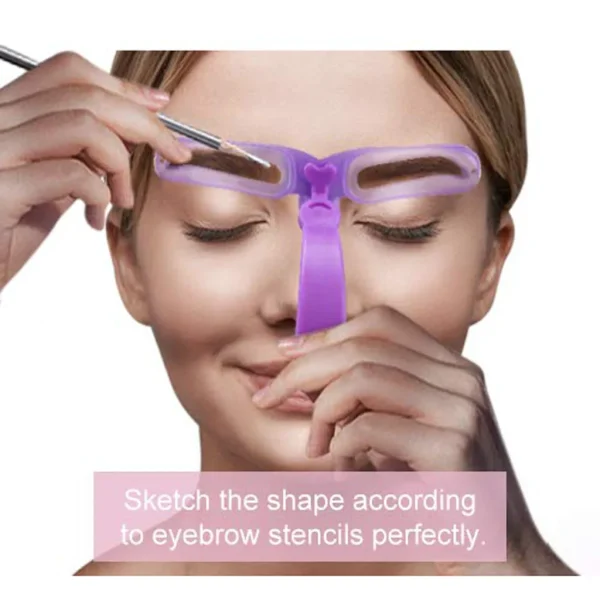 8 In 1 Reusable Eyebrow Stencil Beauty Makeup Brow Stamp Template Eyebrows Shape Set Eye Brow Makeup Tools and Accessories - Image 3