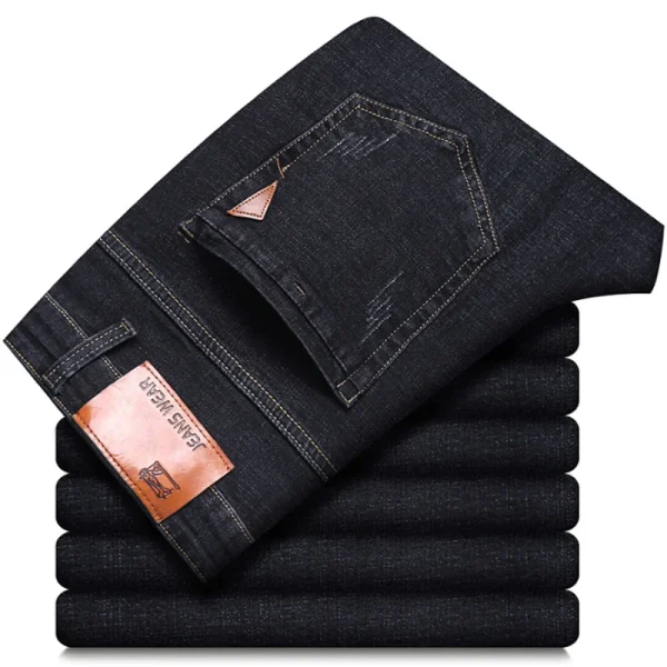 Men Fashion Straight Jeans Men 2024 New Stretch Slim Fit Pants Comfortable Soft Business Denim Trousers Male Brand Clothing - Image 2