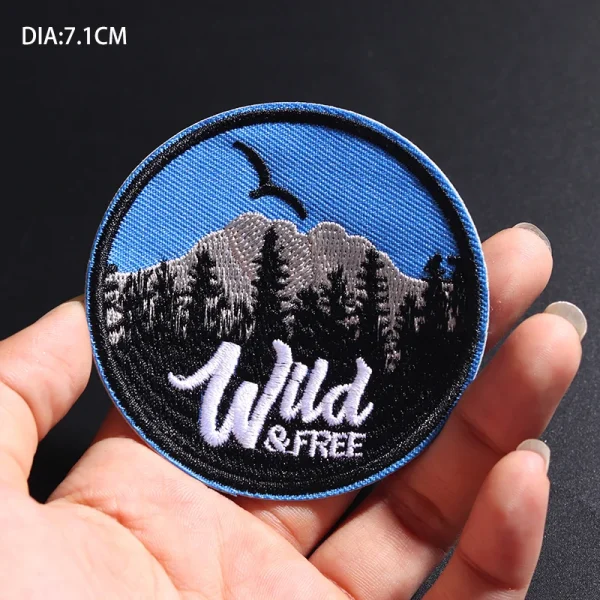 Wild&free Forest size：7.1x7.1cm patches Cartoon Iron On Cloth Embroidered Applique Sewing Clothes Apparel Accessories  ​ - Image 5