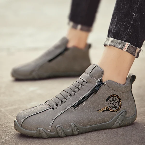 New Men's Ankle Boots Fashion Soft Sole High Top Sneakers Men Shoes Outdoor Versatile Loafers Comfortable Casual Walking Shoes - Image 5