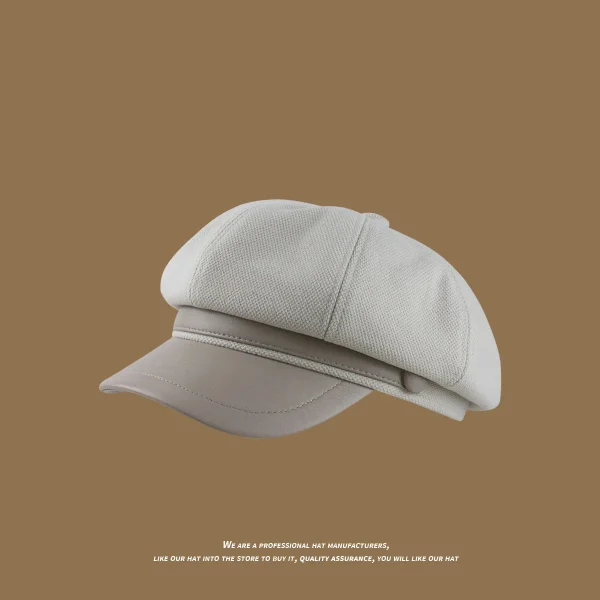 Panama Autumn and Winter Women's Warm Duck Tongue Beret Elegant Artistic Painter Octagonal Hat Cap H204 - Image 4