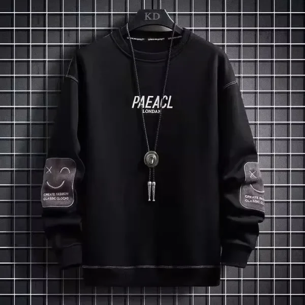 Trendy Long Sleeve T-Shirt for Boys Comfortable Round Neck Sweatshirt High School Students Top Cool Clothing for Spring and Autu - Image 3