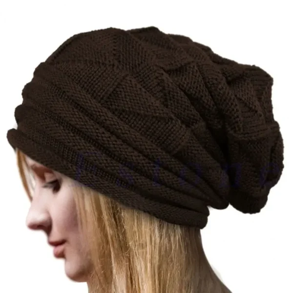Knitted Baggy Beanie Oversized Winter Hat Ski Slouchy Cap Skullies Beanies Women Men Winter Wool Warm Cap Beanies Unisex - Image 6