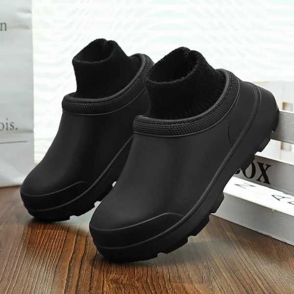 Men's Non-slip Chef Shoes Work Shoes Car Wash Shoes Rain Shoes Fashion Wear-resistant Non-slip Heightened Water Shoes 35-45 - Image 5