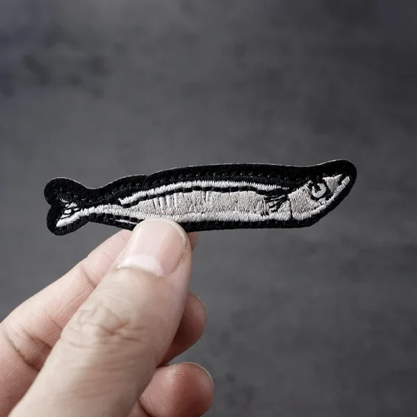 Fish Size:1.4x6.6cm Patch for Clothing Iron on Embroidered Sewing Applique Cute Fabric Badge DIY Apparel Accessories - Image 5
