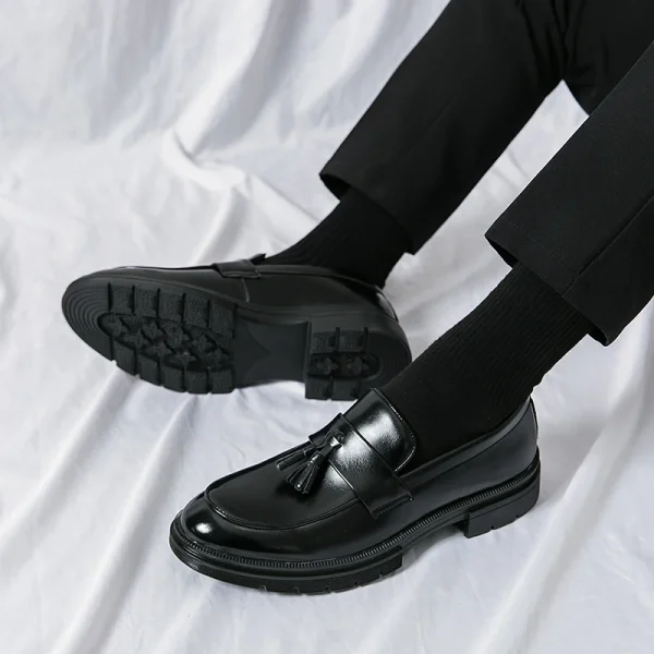 Men's High Quality Leather Slip-on Formal Oxfords Footwear Loafers Driving Party Dating Business Work Shoes Tassel Loafers - Image 5