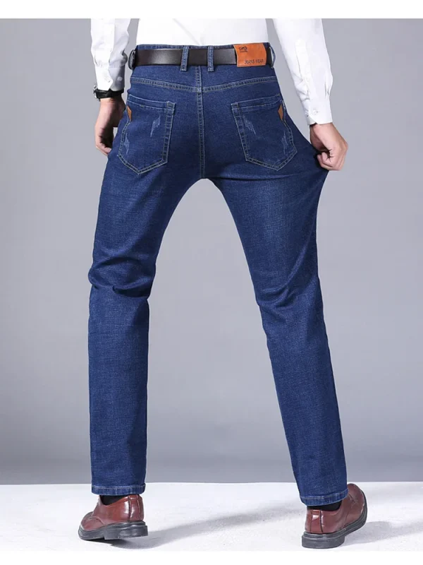 Men Fashion Straight Jeans Men 2024 New Stretch Slim Fit Pants Comfortable Soft Business Denim Trousers Male Brand Clothing - Image 5