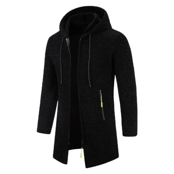 Sweatwear Men's Hoodies Long Sleeve Sweatshirts for Men Zipper Hooded Mens Oversize Winter Top Jacket Coat Black Sweater - Image 2