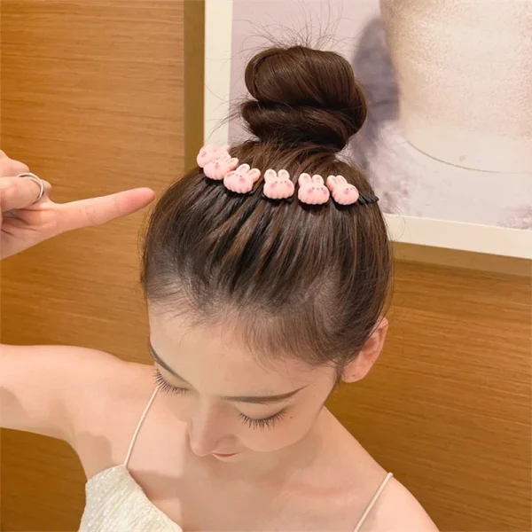 3Pcs Children Y2k Star Colorful Hair Comb Broken Headband Hair Clips Bunny Heart Cute Headdress Princess Girls Hair Accessories - Image 2
