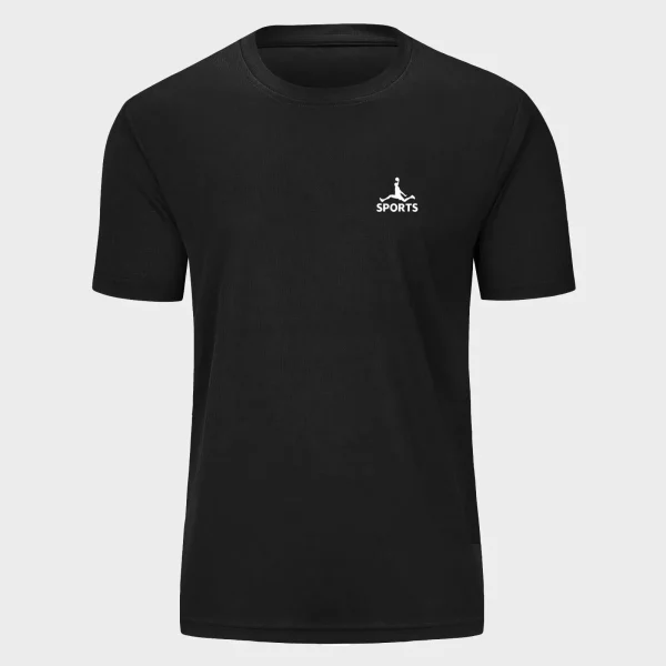 New Summer Men's Sports T-Shirt Solid Color Sports Print Fitness Exercise Jogging Ultra-Thin Breathable Quick Dry Waffle Tees - Image 3