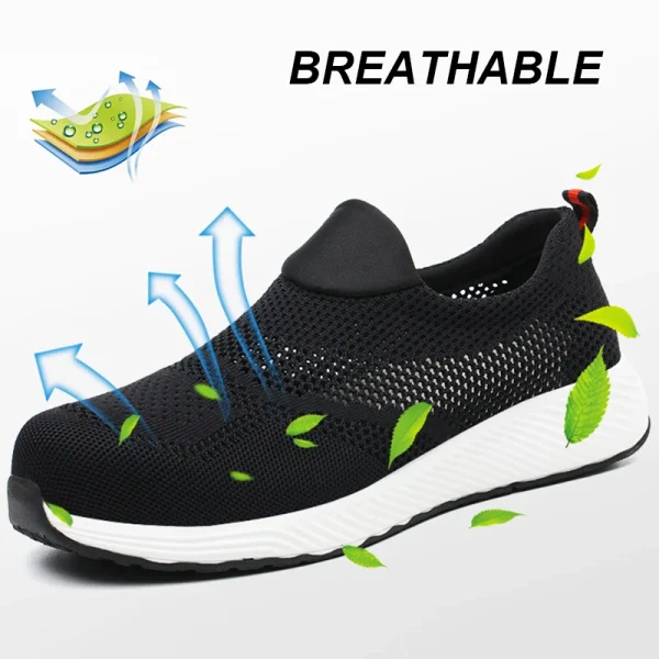 Summer Mesh Lightweight Work Sneakers Steel Toe Men Women Work Safety Shoes Breathable Construction Shoes Work Boots Footwear - Image 5