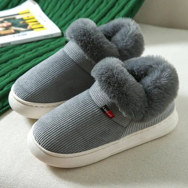 Kidmi Winter Women Shoes Casual House Shoes For Men 2024 Outdoor Warm Cotton Shoes For Women Indoor Plush Padded Slippers Female - Image 5
