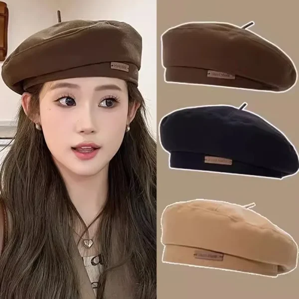 2024 Autumn Winter New Woolen Berets New Fashion British Style Painter Hat Retro Versatile Beret Men Women Spring Beret Hat - Image 3