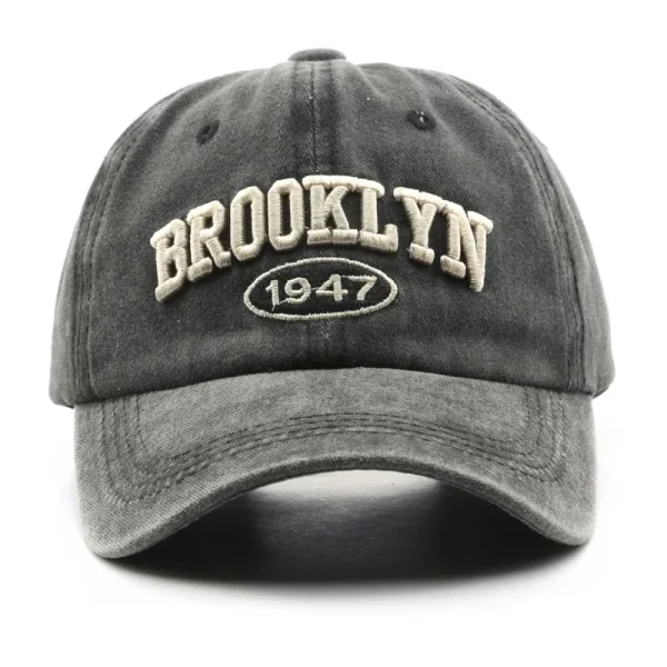 Retro brooklyn Letter Embroidery Baseball Caps Spring Summer Men Women Cotton Adjustable Casual Hat Hip Hop Streetwear Sun Hats - Image 2