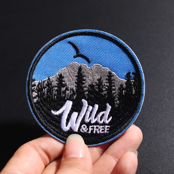 Wild&free Forest size：7.1x7.1cm patches Cartoon Iron On Cloth Embroidered Applique Sewing Clothes Apparel Accessories  ​ - Image 2