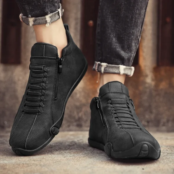 New Men's Ankle Boots Fashion Soft Sole High Top Sneakers Men Shoes Outdoor Versatile Loafers Comfortable Casual Walking Shoes - Image 3