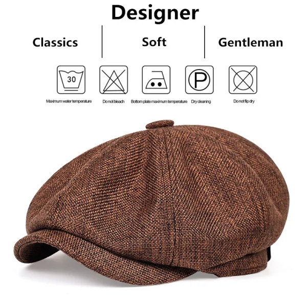 Men Casual Newsboy Hat Spring Autumn Retro Beret Hats Wild Casual Hats Unisex Wild Octagonal Cap for Men Street Caps Gorras - Image 6