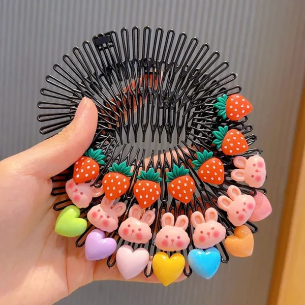 3Pcs Children Y2k Star Colorful Hair Comb Broken Headband Hair Clips Bunny Heart Cute Headdress Princess Girls Hair Accessories - Image 4