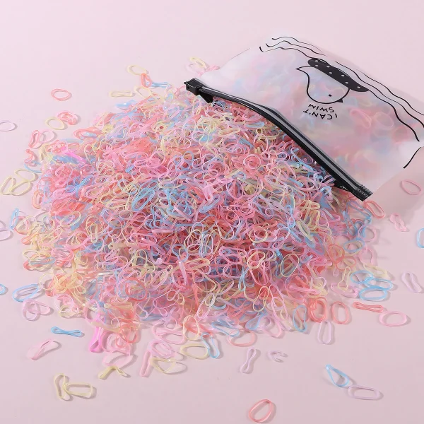 1000/2000Pcs Colorful Small Disposable Hair Bands Scrunchie Girls Elastic Rubber Band Ponytail Holder Hair Accessories Hair Ties - Image 5
