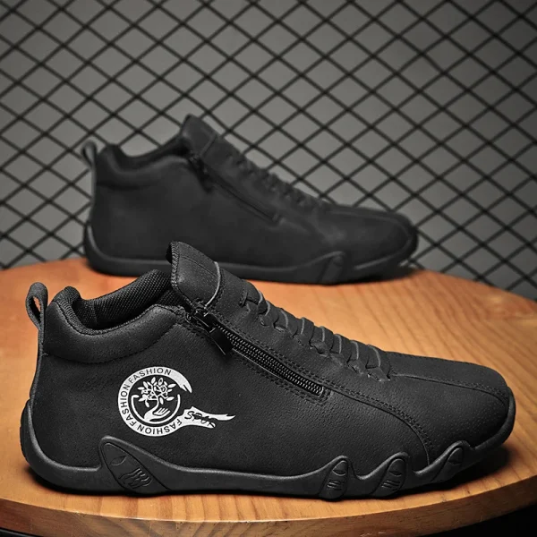 New Men's Ankle Boots Fashion Soft Sole High Top Sneakers Men Shoes Outdoor Versatile Loafers Comfortable Casual Walking Shoes - Image 2
