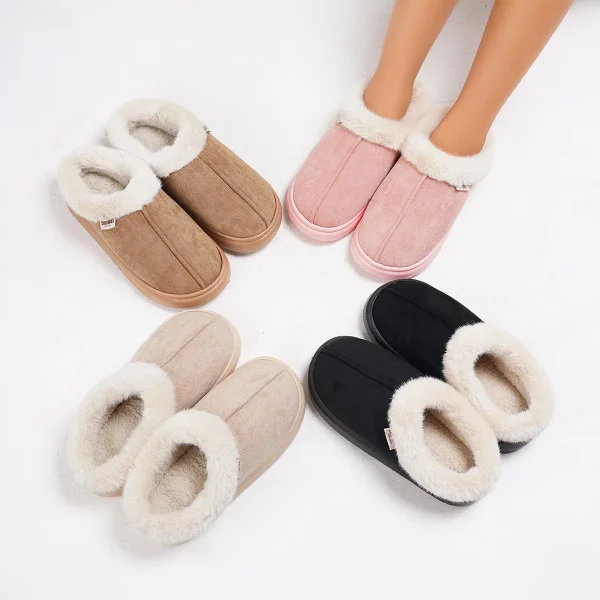 Kidmi Winter Women Shoes Casual House Shoes For Men 2024 Outdoor Warm Cotton Shoes For Women Indoor Plush Padded Slippers Female - Image 3