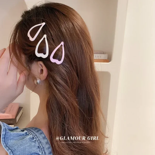 3Pcs Candy Color Star Heart Rectangle BB Hairclips Girls Y2K Cute Barrettes Women Metal Snap Clip Headdress Hair Accessories - Image 6
