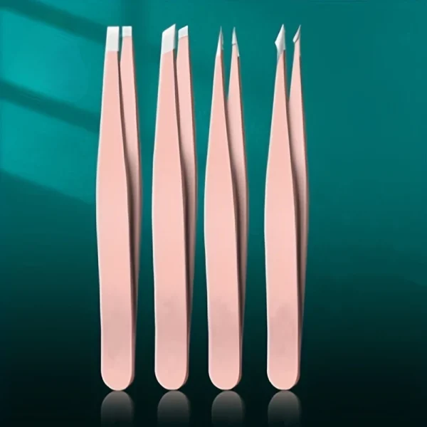 Ouriner Eyebrow Tweezers Set 4 Pcs Stainless Steel Eyebrow Forceps Professional Beauty Tool Set For Facial Hair Inward Growing - Image 6