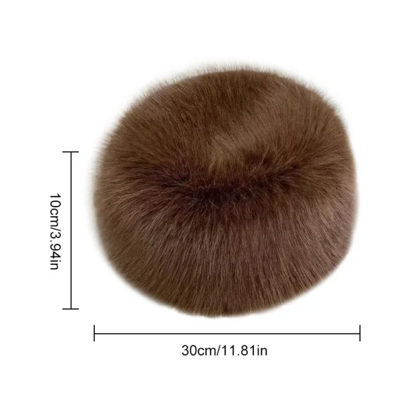 1pc Winter Warm Imitation Fur Plush Hats Ear Protection Thick Women's Fashion Bucket Hat For Skiing Faux Fox Fur Mongolian Hat - Image 6