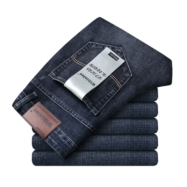 Wthinlee New Business Men's Jeans Casual Straight Stretch Fashion Classic Blue Black Work Denim Trousers Male Brand Clothing - Image 2