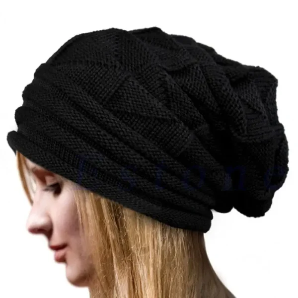 Knitted Baggy Beanie Oversized Winter Hat Ski Slouchy Cap Skullies Beanies Women Men Winter Wool Warm Cap Beanies Unisex - Image 2