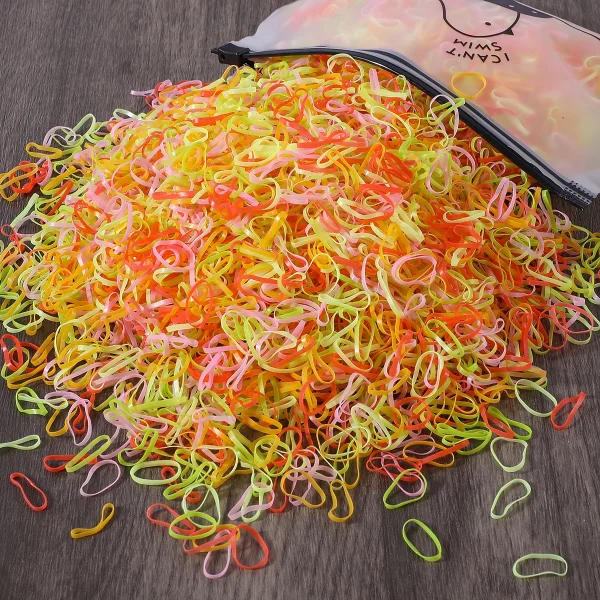 1000/2000Pcs Colorful Small Disposable Hair Bands Scrunchie Girls Elastic Rubber Band Ponytail Holder Hair Accessories Hair Ties - Image 4