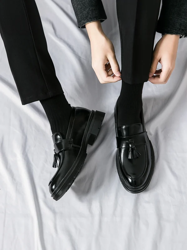 Men's High Quality Leather Slip-on Formal Oxfords Footwear Loafers Driving Party Dating Business Work Shoes Tassel Loafers - Image 6